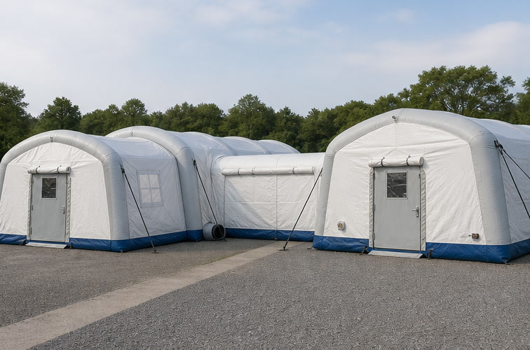 Illustrative connected modular medical shelter configuration